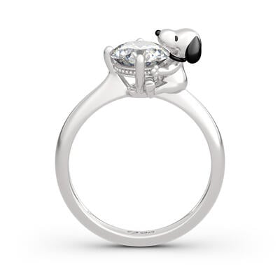 Jeulia Hug Me "Live in The Present" Puppy Round Cut Sterling Silver Ring