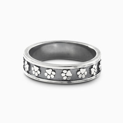 Jeulia "Paw Print" Sterling Silver Band