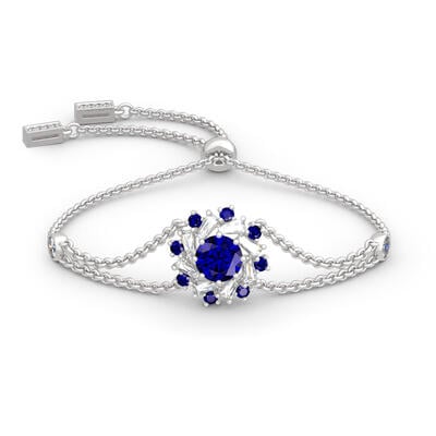 Jeulia Halo Round Cut Sterling Silver Bracelet