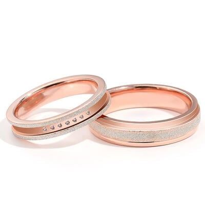 Jeulia "My Promise" Sterling Silver Couple Rings