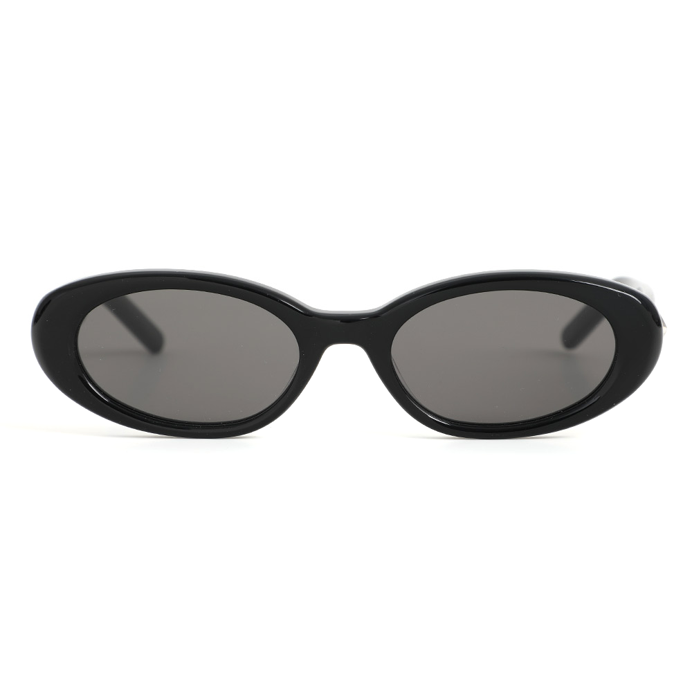 Hannah Black Oval Sunglasses