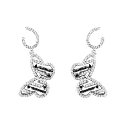 Jeulia "Be Free" Butterfly Shaped Sterling Silver Earrings