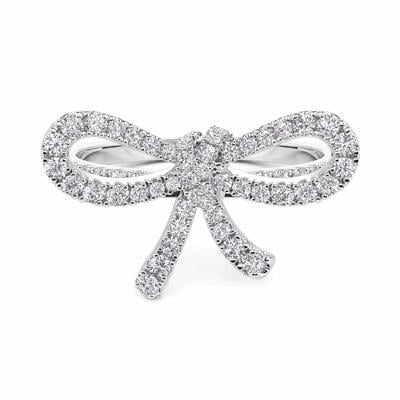 Jeulia Shimmer Sterling Silver Bow Ring