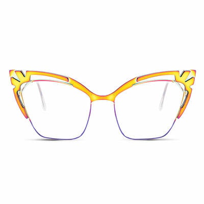 Peacock Yellow Cat Eye Glasses