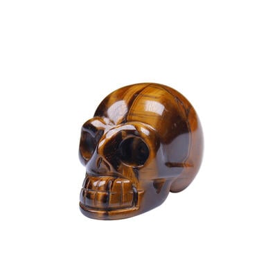 Jeulia "Creativity & Clarity" Natural Tiger's Eye Skull Crystal Carving