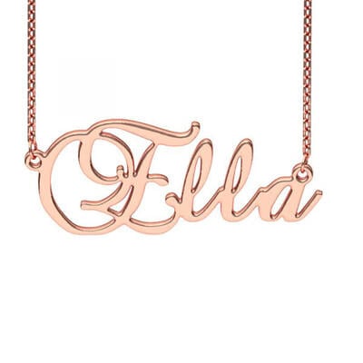 Jeulia Personalized Brockscript Style Name Necklace