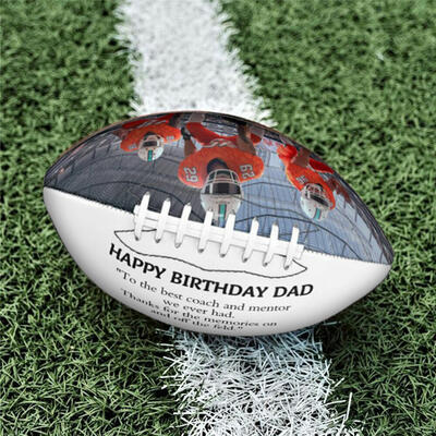Personalized Football with Photo Added as Birthday Gift for Football-Loving Dad