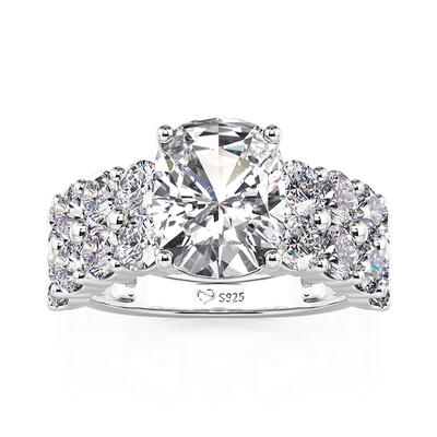 Jeulia Double Pave Eternity Band Radiant Engagement Ring