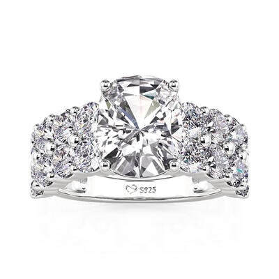 Jeulia Bague de fiançailles Radiant Double Pavé Alliance Éternité