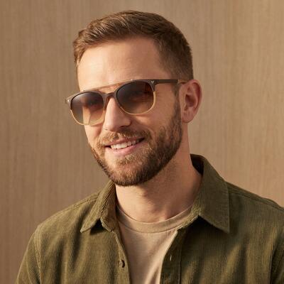 Ward Lunettes de soleil Aviateur Marron