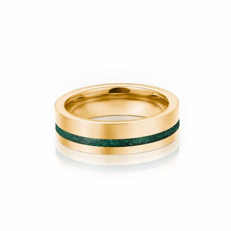 Jeulia Classic Minimalist Gold Tungsten Ring for Men