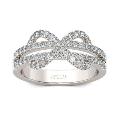 Jeulia Twist Infinity Shape Sterling Silver Promise Ring