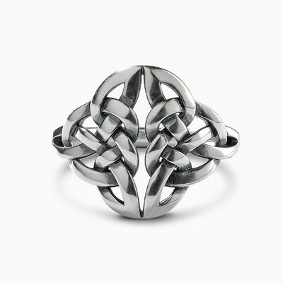 Jeulia "Celtic Knot" Sterling Silver Ring