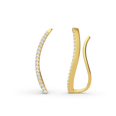 Jeulia Curved Sterling Silver Climber Earrings