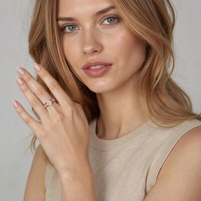 "Crazy Little Thing" Oval Cut Side Stone Engagement Ring
