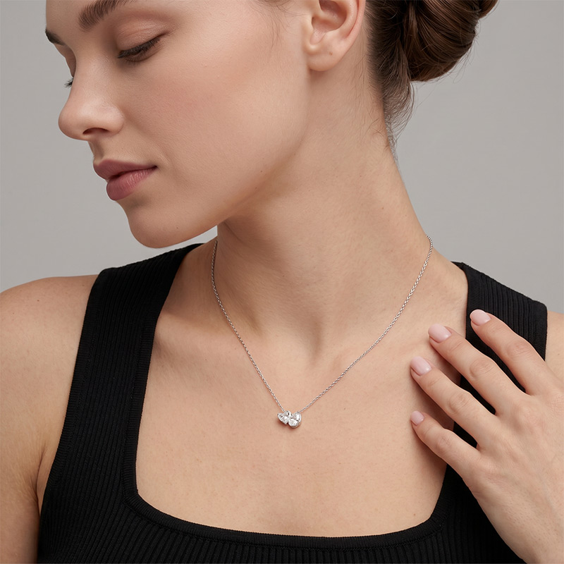 "Two of a Kind" Heart Cut Toi Et Moi Necklace
