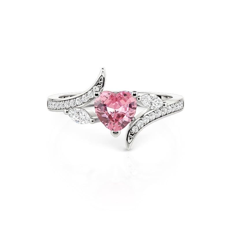 Jeulia Bypass Branches and Leaves Heart Engagement Ring
