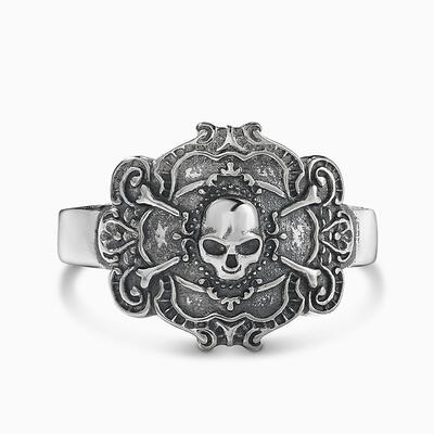 Jeulia "Gothic Style" Skull Design Sterling Silver Ring