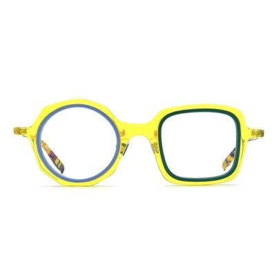 Lilli Gelbe Quadratische Runde Brille