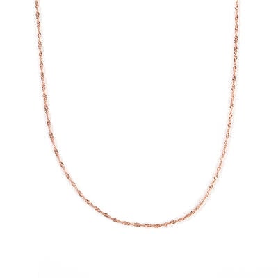 Jeulia Singapore Twisted Link Sterling Silver Chain Necklace