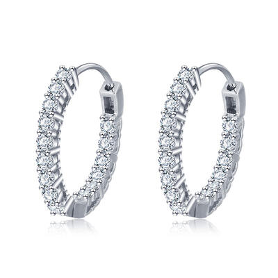 Jeulia Classic Sterling Silver Hoop Earrings