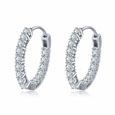Jeulia Classic Sterling Silver Hoop Earrings