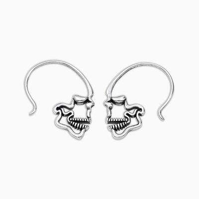 Jeulia "Steampunk" Skull Sterling Silver Earrings