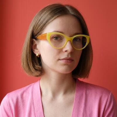 Finn Yellow Cat Eye Glasses
