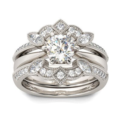 Jeulia Vintage Sterling Silver Enhancer Ring Set