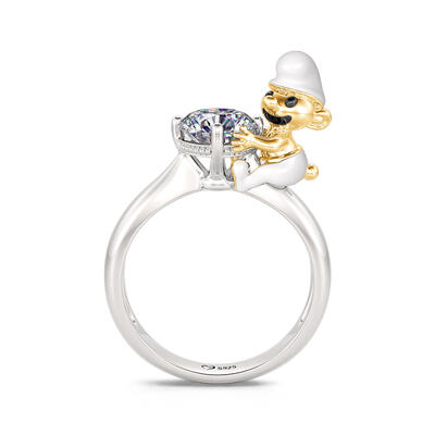 Jeulia Hug Me "Little Elf" Round Cut Sterling Silver Ring