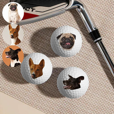 ペット 犬&猫 写真入り 3点セット ゴルフボール 卓上 装飾 飾り オリジナル