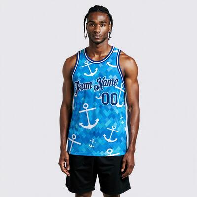 Custom Royal Royal-White 3D Pattern Design Anchors Authentic Basketball Jersey