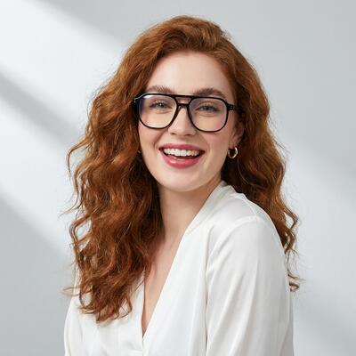 Truda Schwarze Pilot Brille