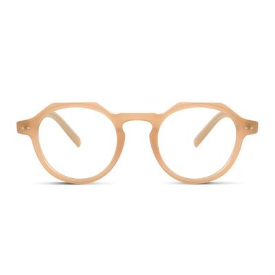 Madeline Champagnerfarbene Runde Brille