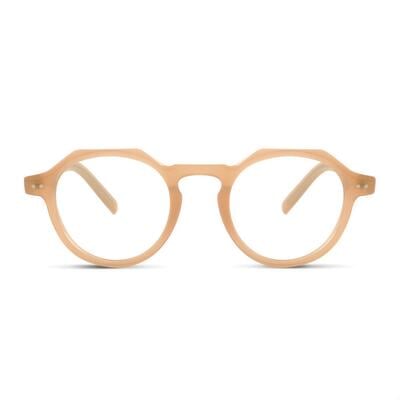 Madeline Champagnerfarbene Runde Brille