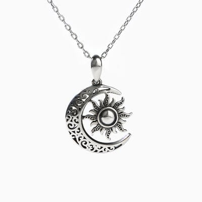 Jeulia "Moon & Sun" Celtic Sterling Silver Necklace