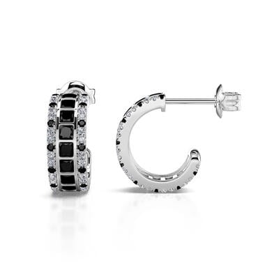 Jeulia "Love Movie" Princess Cut Sterling Silver Stud Earrings