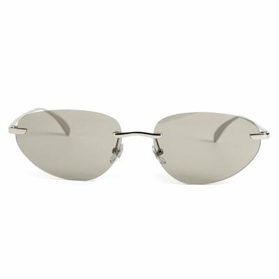 Abigail Silver Oval Sunglasses