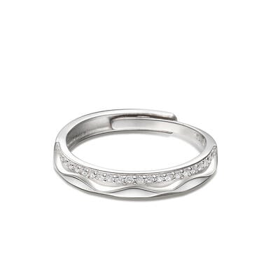 Jeulia "The Exclusive Mark of Love" Adjustable Sterling Silver Women's Band