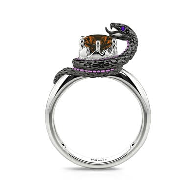 Jeulia Hug Me Bague Serpent Mamba "Never Give Up" En Argent Sterling Coupe Ronde