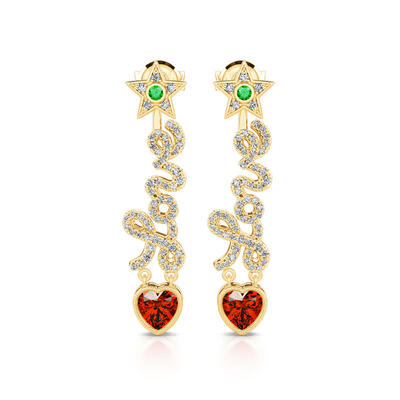 Jeulia "Everlasting Love" Sterling Silver Drop Love Symbol Earrings