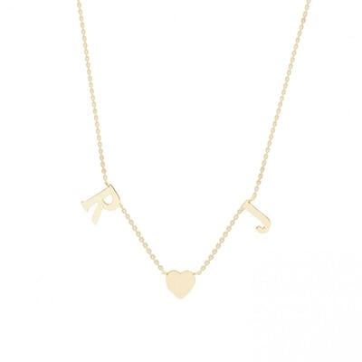 Jeulia "Soulmate" Heart Personalized Initial Sterling Silver Necklace