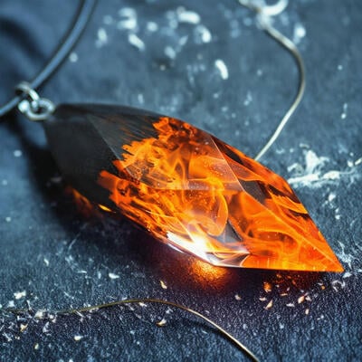 Reslol Captivating Fire-Themed Resin Necklace