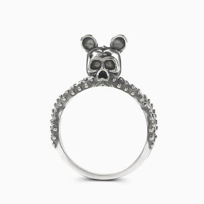 Jeulia "Octopus Mouse" Skull Sterling Silver Ring