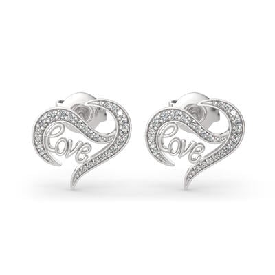 Aretes de plata de ley con logo de jeulia de amor