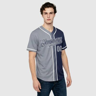Custom Navy Gradient Baseball Jersey – Personalized Name, Number, Logo & Bulk Orders