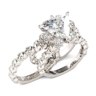 Jeulia Interchangeable Trillion Cut Sterling Silver Skull Ring