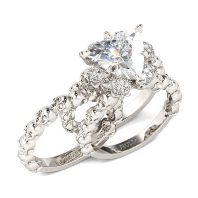 Jeulia Interchangeable Trillion Cut Sterling Silver Skull Ring