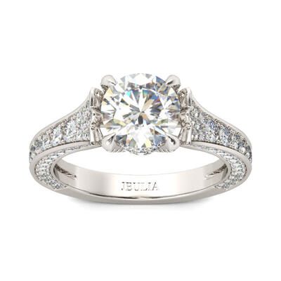 Jeulia Classic Round Cut Sterling Silver Ring