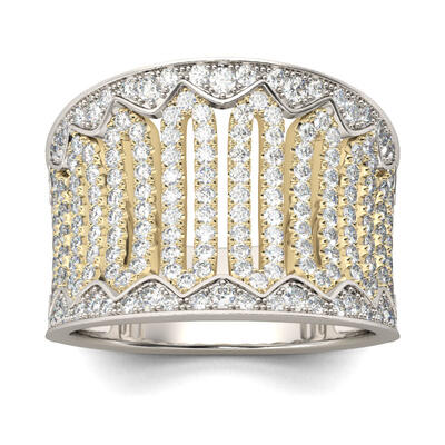 Jeulia Two Tone Sterling Silver Women's Band